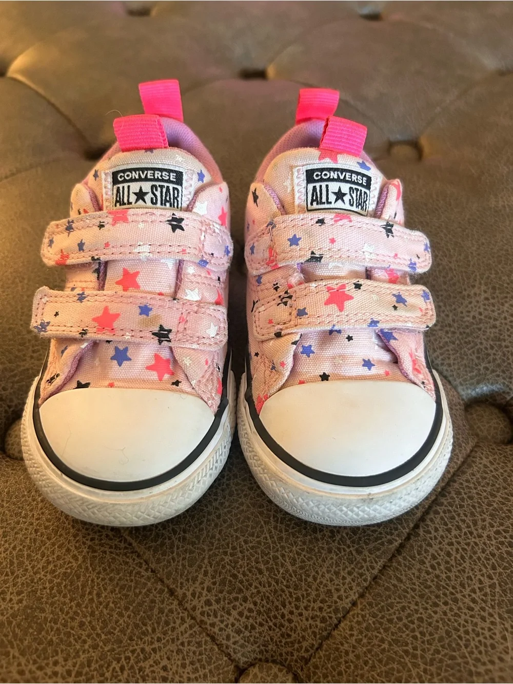 Converse Kids Pink Star Velcro Sneakers